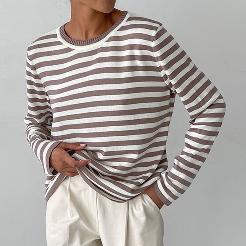 Una | Women's Relaxed Crew Neck Sweater – Casual Long-Sleeve Layer for Spring and Autumn