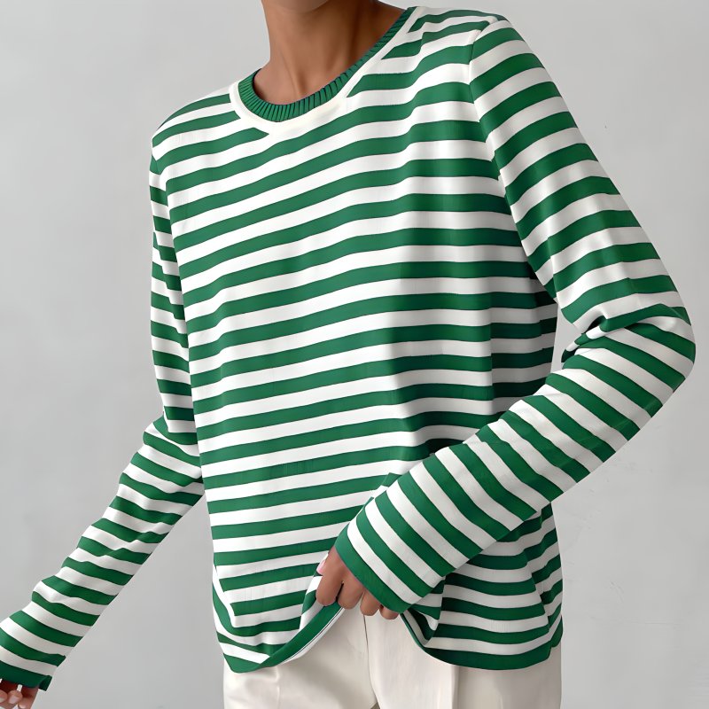 Una | Women's Relaxed Crew Neck Sweater – Casual Long-Sleeve Layer for Spring and Autumn