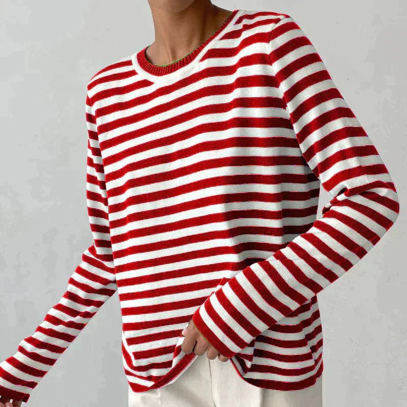 Una | Women's Relaxed Crew Neck Sweater – Casual Long-Sleeve Layer for Spring and Autumn
