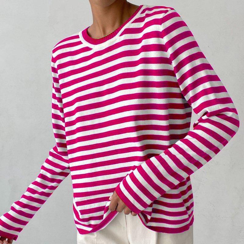 Una | Women's Relaxed Crew Neck Sweater – Casual Long-Sleeve Layer for Spring and Autumn
