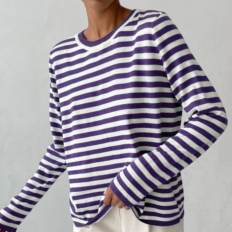 Una | Women's Relaxed Crew Neck Sweater – Casual Long-Sleeve Layer for Spring and Autumn