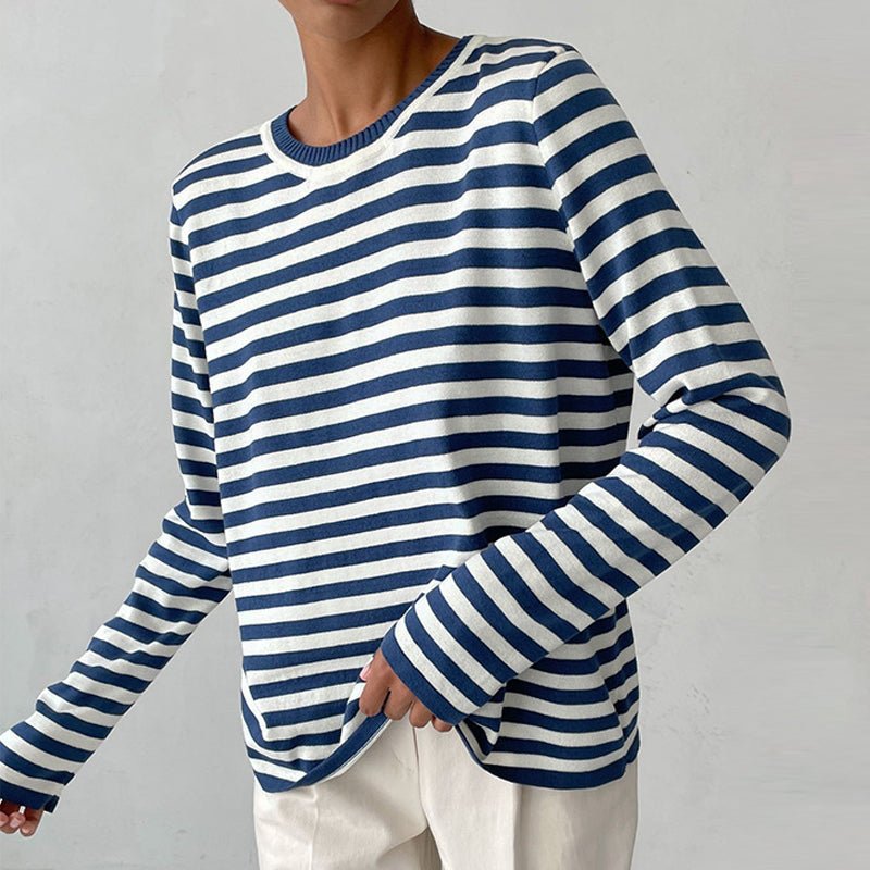 Una | Women's Relaxed Crew Neck Sweater – Casual Long-Sleeve Layer for Spring and Autumn