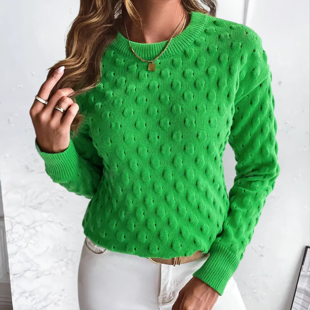 Kelly | Women's Cable Knit Cashmere Sweater with Crew Neck