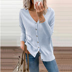 Clara | Women's V-Neck Knit Cardigan – Relaxed Button Layer for Autumn and Winter