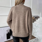 Lisa | Women's Cold-Shoulder Turtleneck Sweater – Layered Knit for Winter Wear