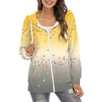 Annabel | Women's Butterfly Print Zip-Up Hoodie – Lightweight Casual Layer with Gradient Design