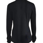 Claudia | Women's Long Sleeve V-Neck Top With Button Detail – Comfortable Breathable Stylish Slim Fit Everyday Wear