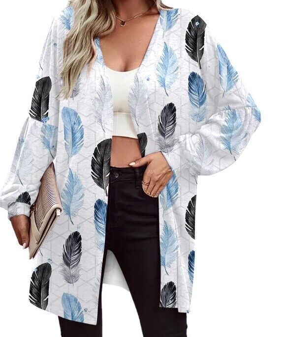 Mabel | Women's Longline Open-Front Cardigan – Relaxed Balloon-Sleeve Layer for Everyday Wear