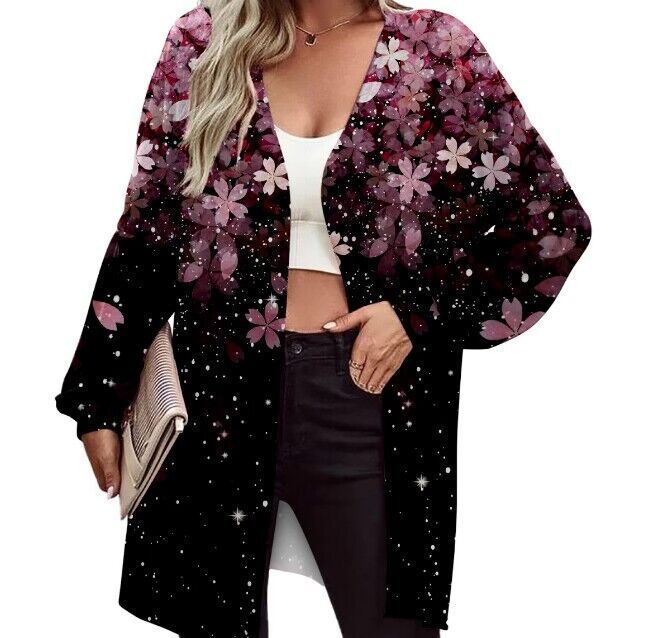 Mabel | Women's Longline Open-Front Cardigan – Relaxed Balloon-Sleeve Layer for Everyday Wear