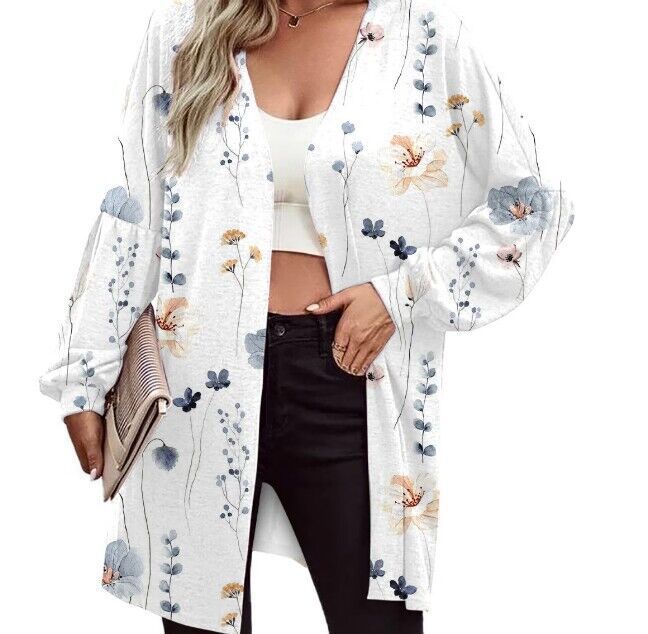 Mabel | Women's Longline Open-Front Cardigan – Relaxed Balloon-Sleeve Layer for Everyday Wear