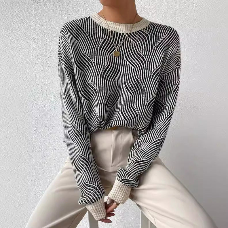 Tilly | Women's Relaxed Crew-Neck Knitted Sweater – Soft Long-Sleeve Layer for Casual Autumn Winter Everyday Wear
