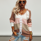 Lily | Women's Hooded Lace Up Knit Sweater with Openwork Panels