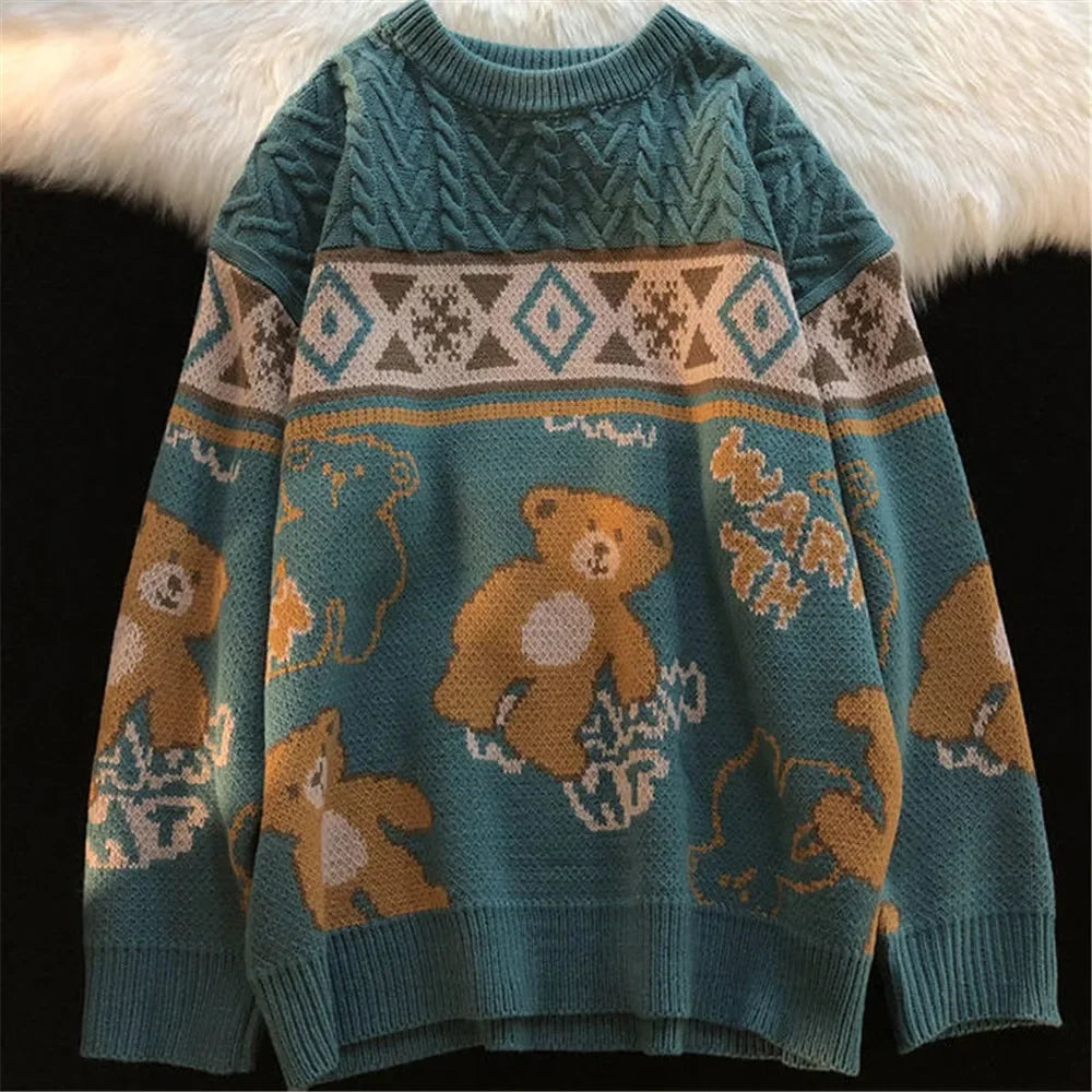 Madeline | Women's Teddy Bear Cable Knit Sweater – Cozy Novelty Layer for Winter Days