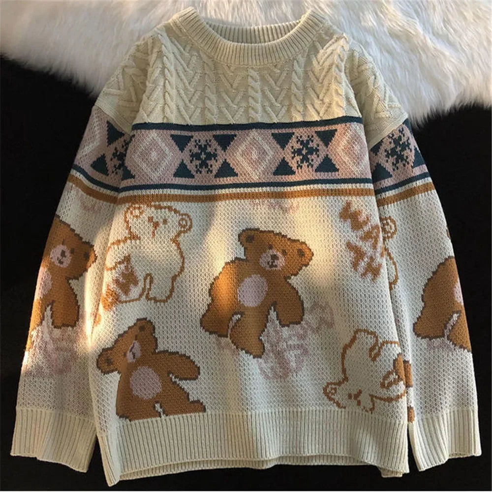 Madeline | Women's Teddy Bear Cable Knit Sweater – Cozy Novelty Layer for Winter Days