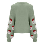 Leah | Women's Festive Printed Sweater – Relaxed Crew Neck Knit for Christmas Parties