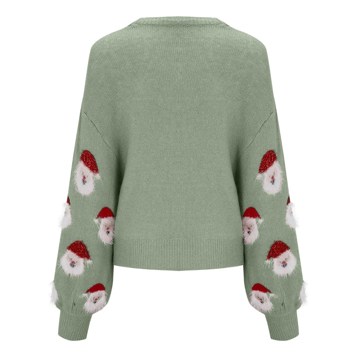 Leah | Women's Festive Printed Sweater – Relaxed Crew Neck Knit for Christmas Parties