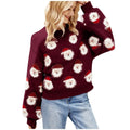 Leah | Women's Festive Printed Sweater – Relaxed Crew Neck Knit for Christmas Parties