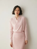 Beth | Women's Wrap Front Sweater – Refined Slim Knit for Office and Smart Casual Wear