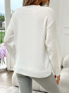Caroline | Women's American Flag Knitted Sweater – Relaxed Crew-Neck Long-Sleeve Style for Casual Autumn Winter Everyday Wear