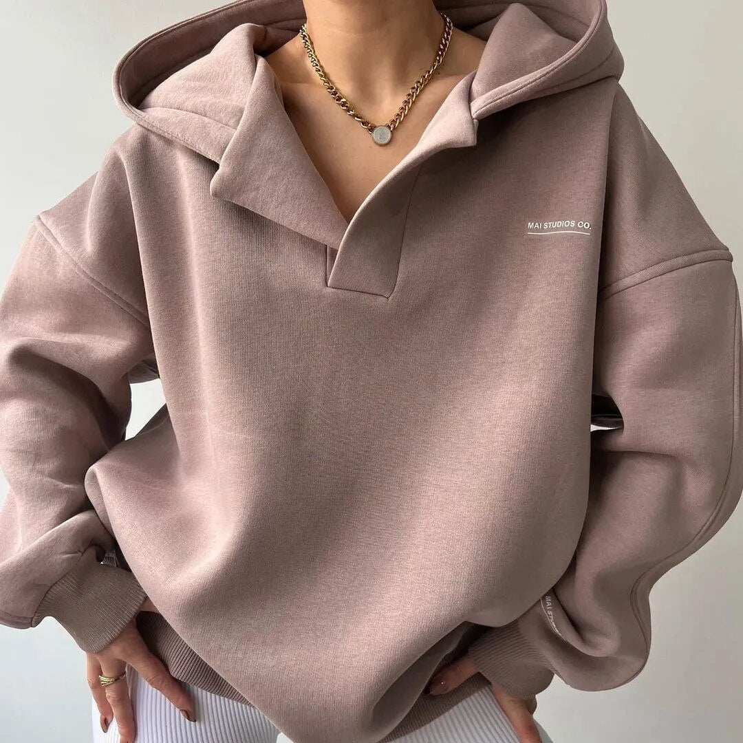 Kate | Women's Oversized Hooded Sweatshirt – Relaxed Drop-Shoulder Pullover for Everyday Comfort