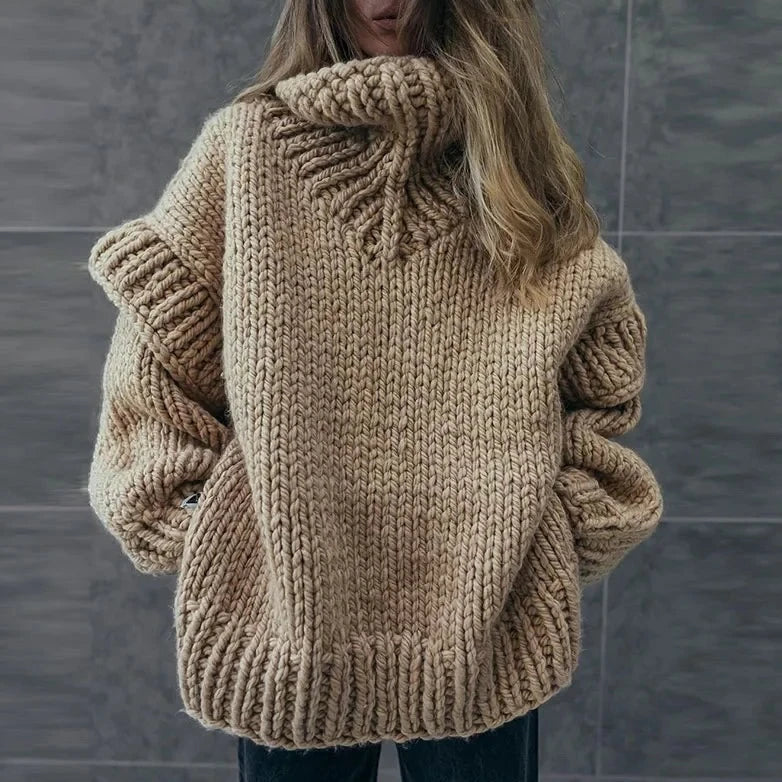Cecilia | Women's Chunky Turtleneck Knit Sweater – Oversized Winter Pullover for Cosy Cold-Weather Layering