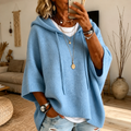 Melanie | Sky Blue Poncho Sweater