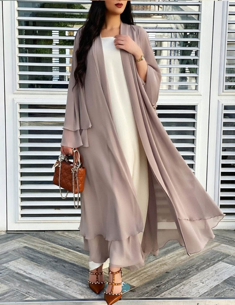Amelia | Women's Sheer Chiffon Open Front Long Cardigan
