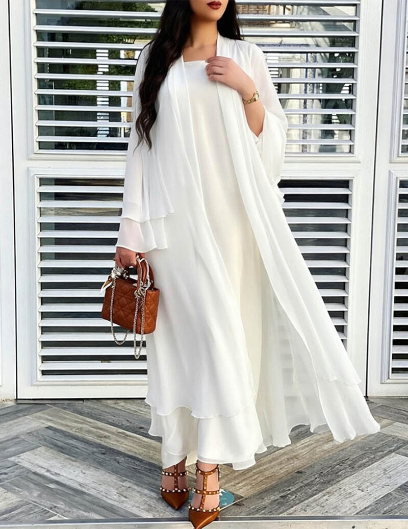 Amelia | Women's Sheer Chiffon Open Front Long Cardigan