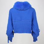 Elizabeth | Women's Fur-Trimmed Knitted Cardigan – Warm Statement Layer for Smart Casual Winter Wear