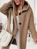 Mia | Women's Hooded Chunky-Knit Longline Cardigan Coat – Relaxed Winter Layer for Everyday Wear