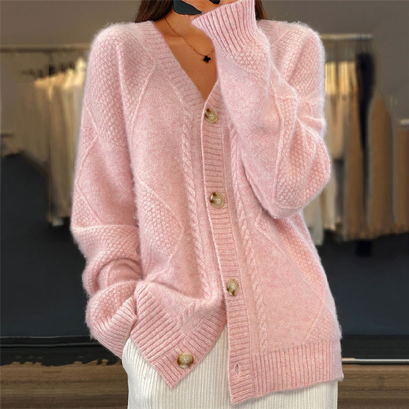 Madeline | Women's Button-Front Cable Knit Cardigan – Soft Layer for Cool-Weather Everyday Wear