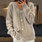 Madeline | Women's Button-Front Cable Knit Cardigan – Soft Layer for Cool-Weather Everyday Wear
