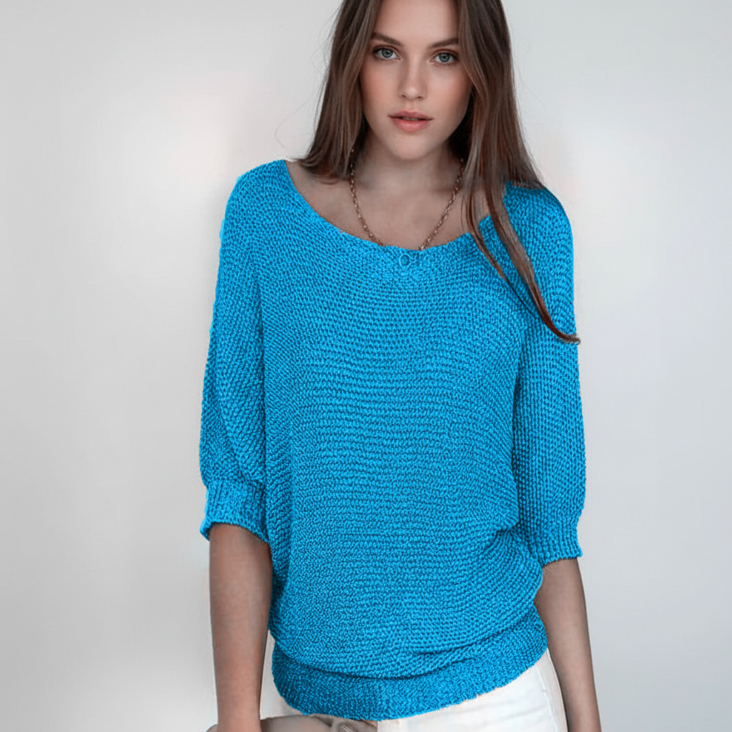 Anna | Women's Relaxed Knit Sweater with Wide Neck and Dolman Sleeves