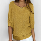 Anna | Women's Relaxed Knit Sweater with Wide Neck and Dolman Sleeves