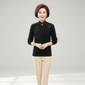 Diana | Women's High Collar Sweater with Printed Button Detail