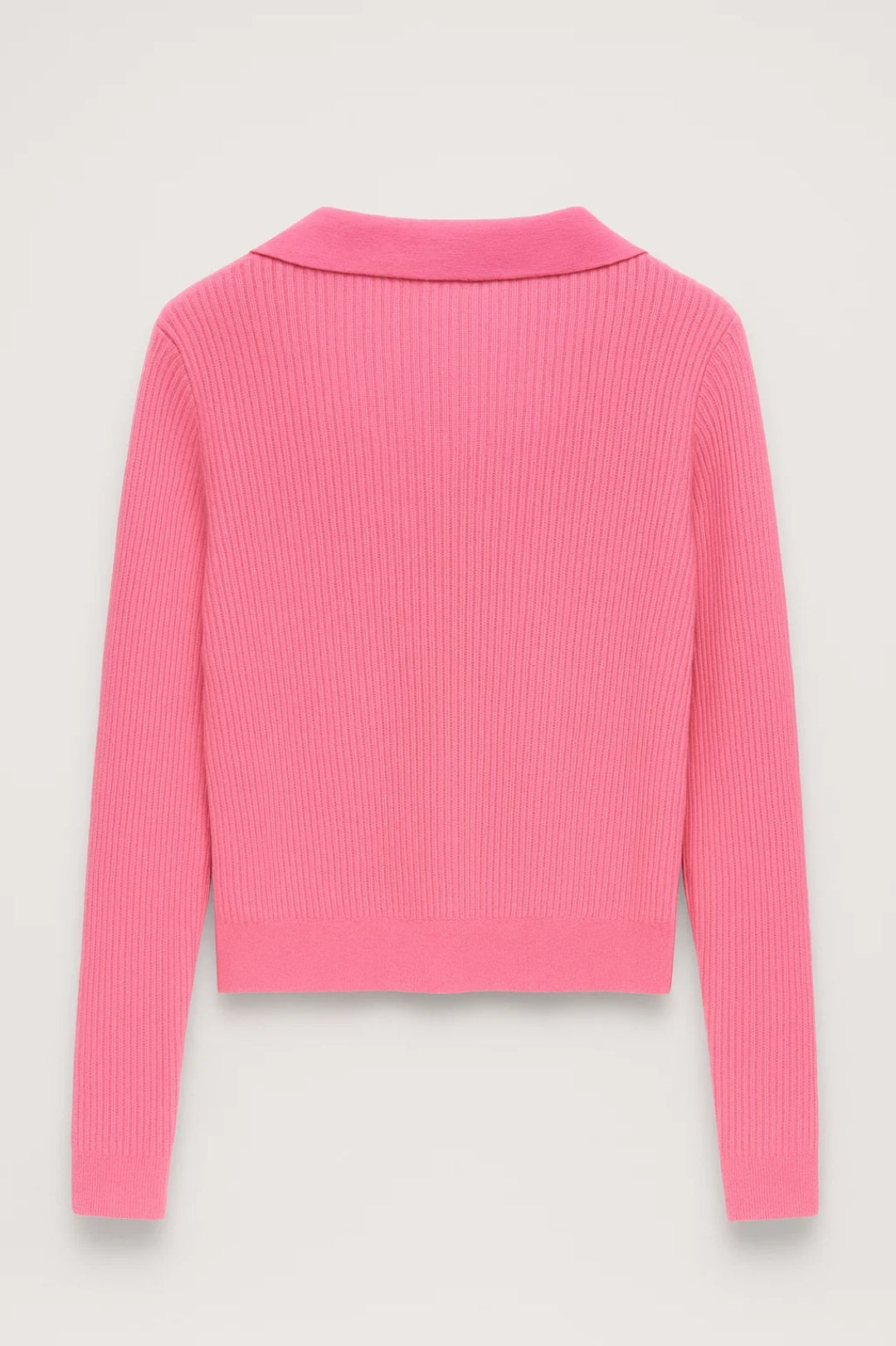 Vanessa | Women's Ribbed Knit Sweater Collared V Neck Cropped Fit