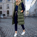 Jean | Women's Longline Puffer Gilet – Hooded Sleeveless Layer for Casual Winter Styling