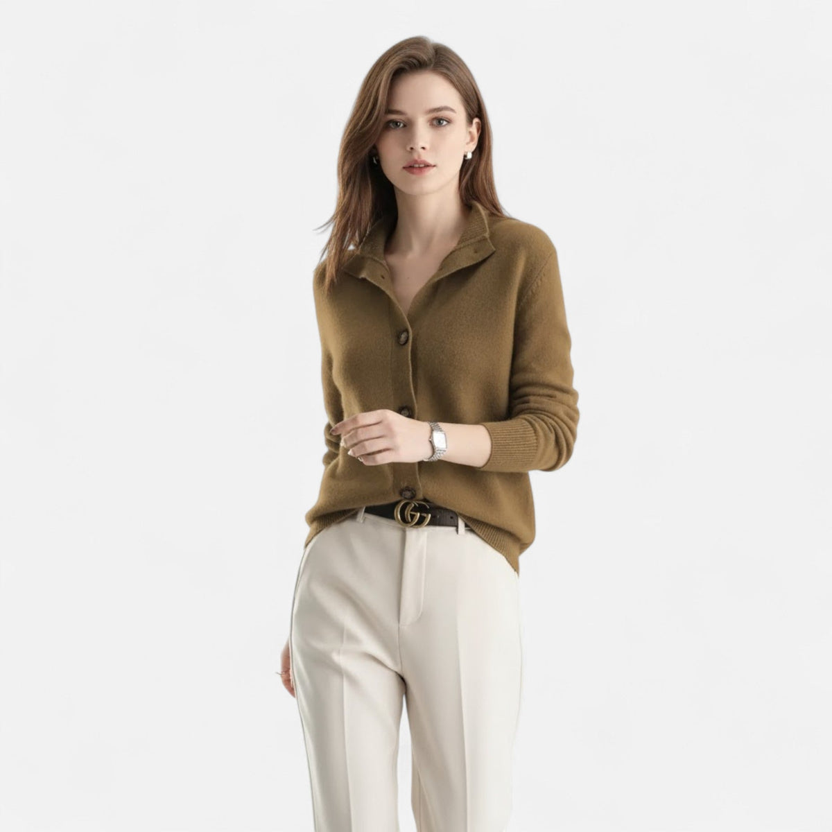 Jacqueline | Women's Knit Stand-Collar Short Coat