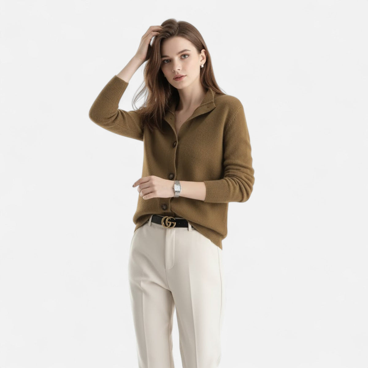 Jacqueline | Women's Knit Stand-Collar Short Coat