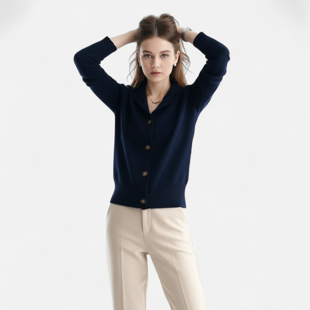 Jacqueline | Women's Knit Stand-Collar Short Coat