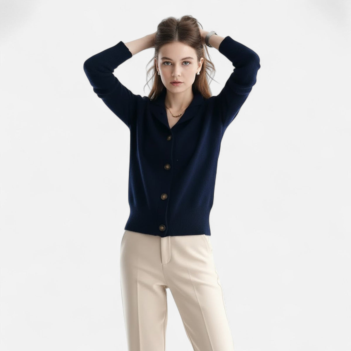Jacqueline | Women's Knit Stand-Collar Short Coat