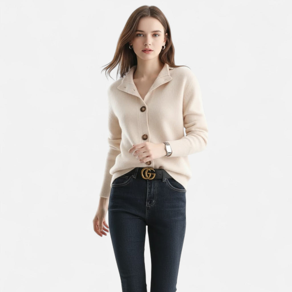 Jacqueline | Women's Knit Stand-Collar Short Coat