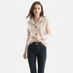 Jacqueline | Women's Knit Stand-Collar Short Coat