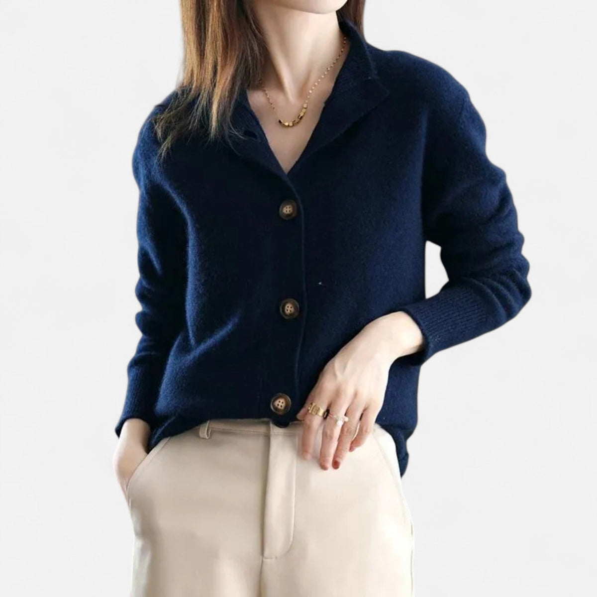 Jacqueline | Women's Knit Stand-Collar Short Coat