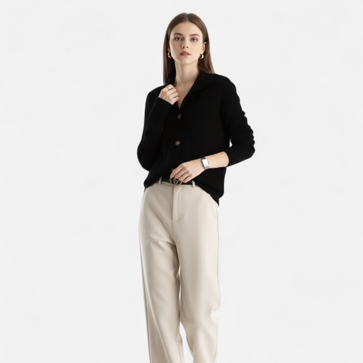 Jacqueline | Women's Knit Stand-Collar Short Coat