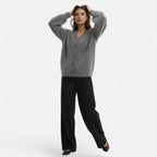 Jean | Women's Loose V-Neck Buttoned Knit Cardigan