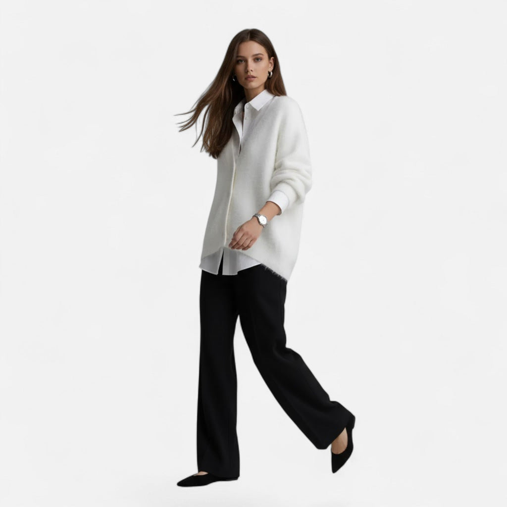 Jean | Women's Loose V-Neck Buttoned Knit Cardigan
