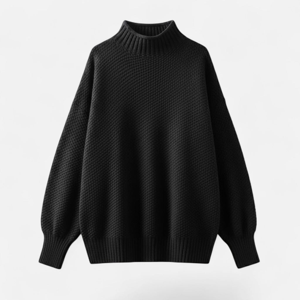 Christine | Women's Plus-Size Mock-Neck Sweater – Loose Knit Sweater