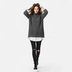 Christine | Women's Plus-Size Mock-Neck Sweater – Loose Knit Sweater