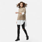 Christine | Women's Plus-Size Mock-Neck Sweater – Loose Knit Sweater